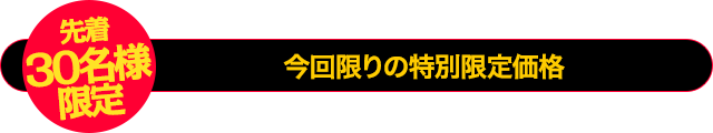 【30名様限定】今回限りの特別限定価格!