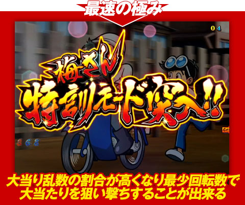 【最速の極み】大当り乱数の割合が高くなり、最少回転数で大当りを狙い撃ちすることが出来る!