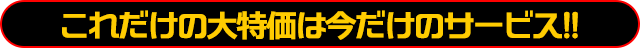これだけの大特価は今だけのサービス!!
