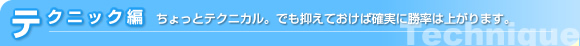�e�N�j�b�N�ҁi������ƃe�N�j�J���B�ł��}���Ă����Ίm���ɏ����͏オ��܂��B�j