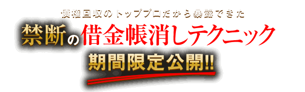 債権回収のトッププロだから暴露できた「禁断の借金帳消しテクニック」を、期間限定公開!!
